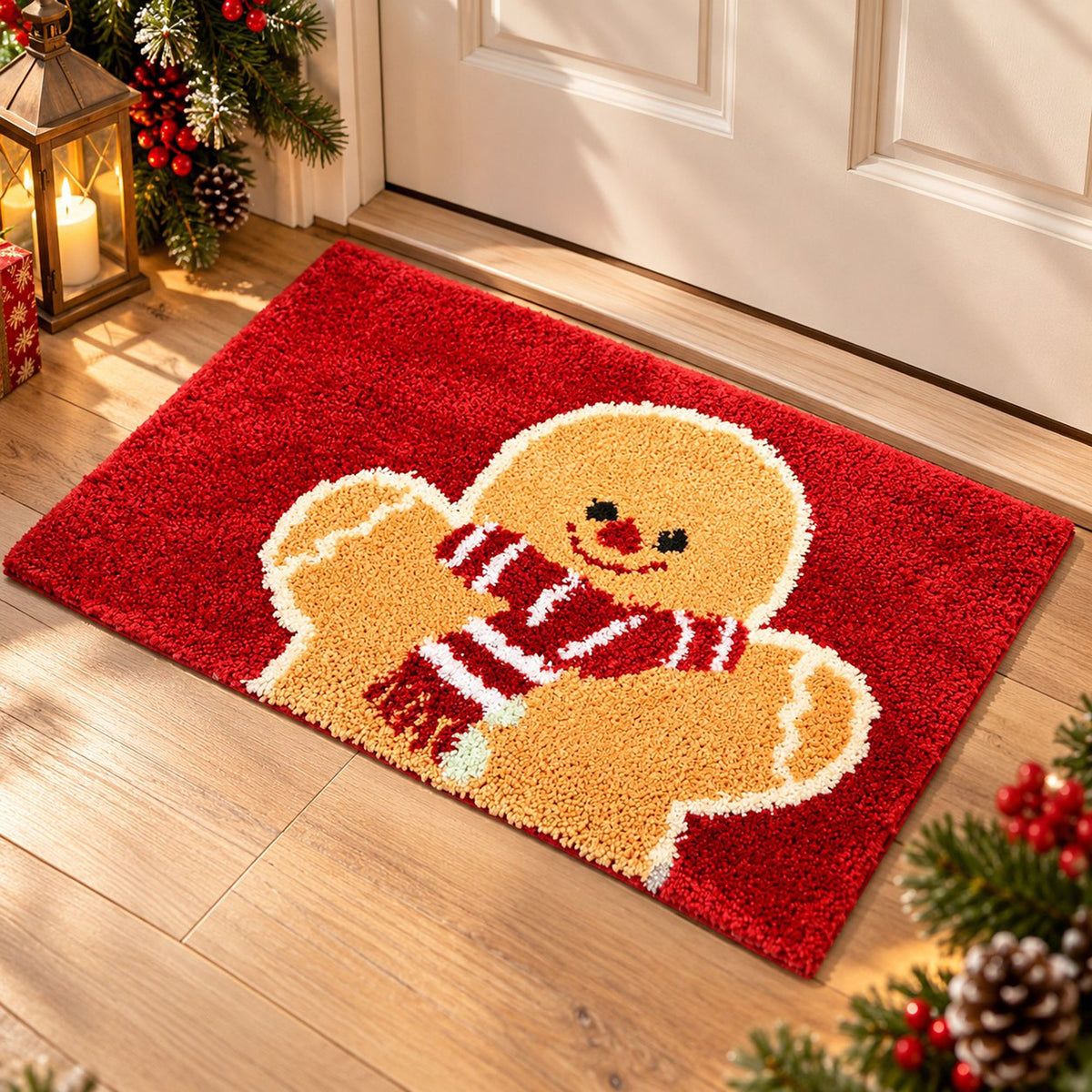 Christmas Tufted Bath Rug with Nonslip Backing 15.7 x 23.6 in
