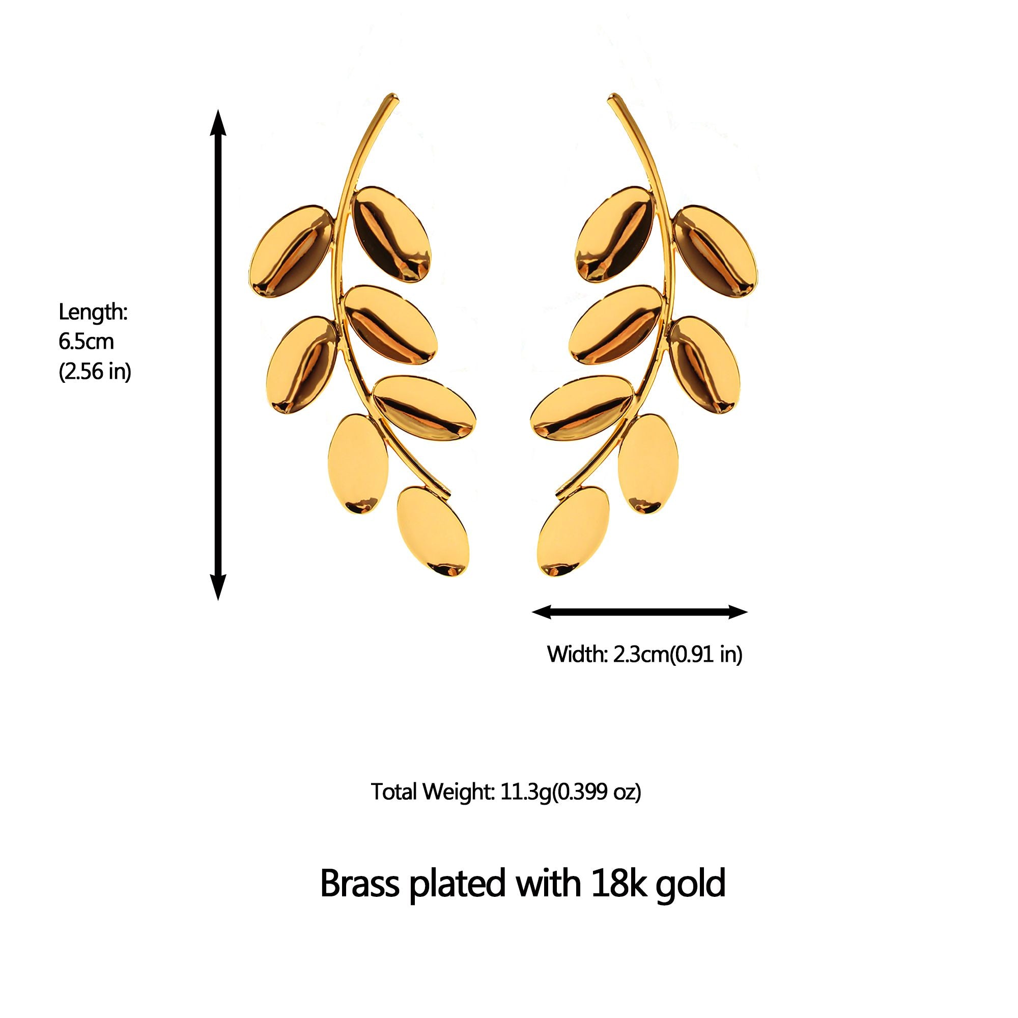 Women's Leaf Branch Drop Earrings