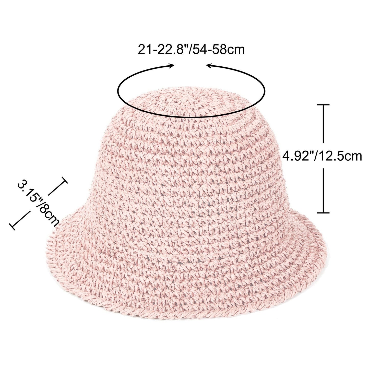 Anna-Kaci Crochet Raffia Bucket Hat Lightweight Foldable Wide Brim Sun Hat for Stylish Summer Protection