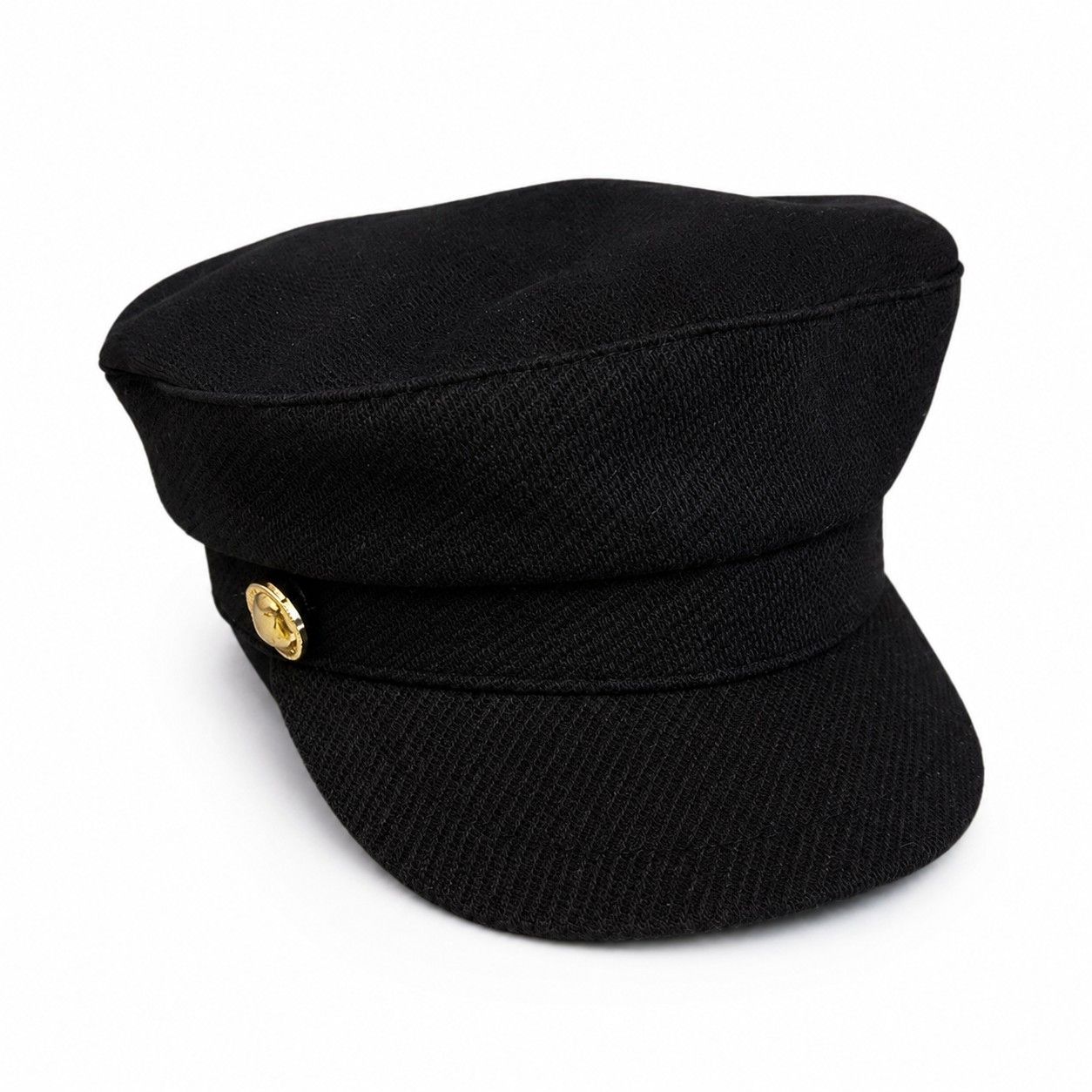 Herringbone Newsboy Cap Vintage Baker Boy Hat Adjustable Button Detail