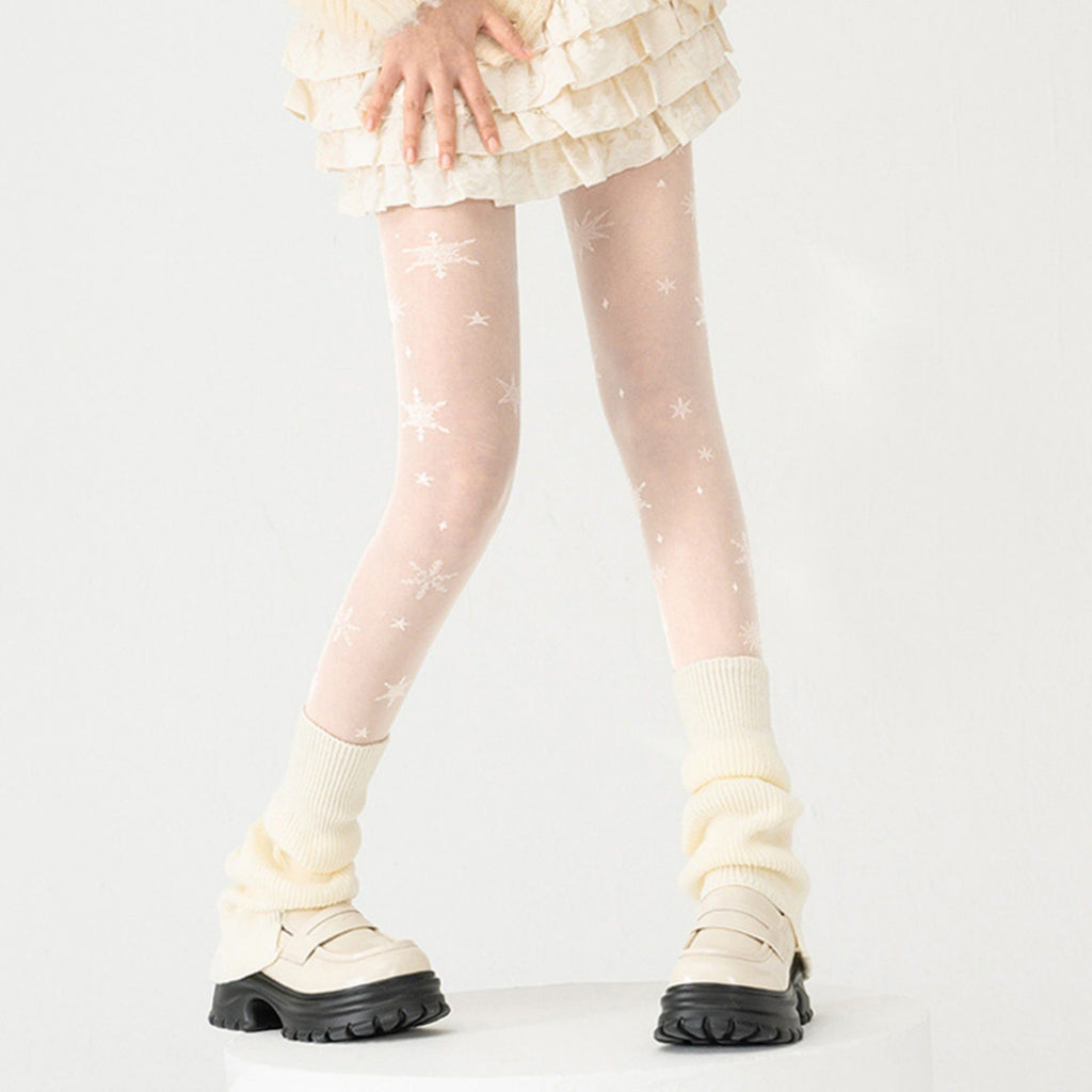Anna-Kaci Sheer Star Pattern Tights with Soft Stretch Fit and Delicate Allover Celestial Design for Stylish Everyday Legwear