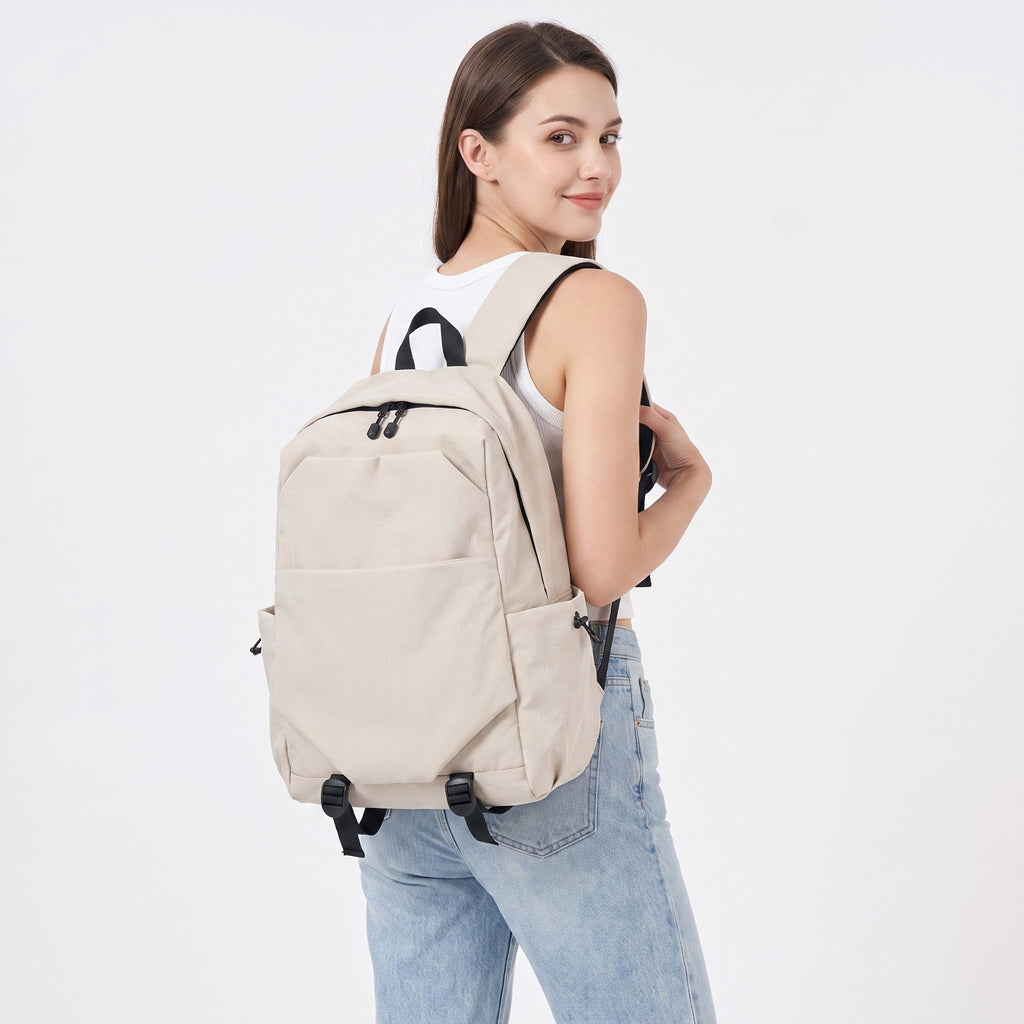 Large Casual Backpack with Multiple Pockets Adjustable Straps and Buckle Details