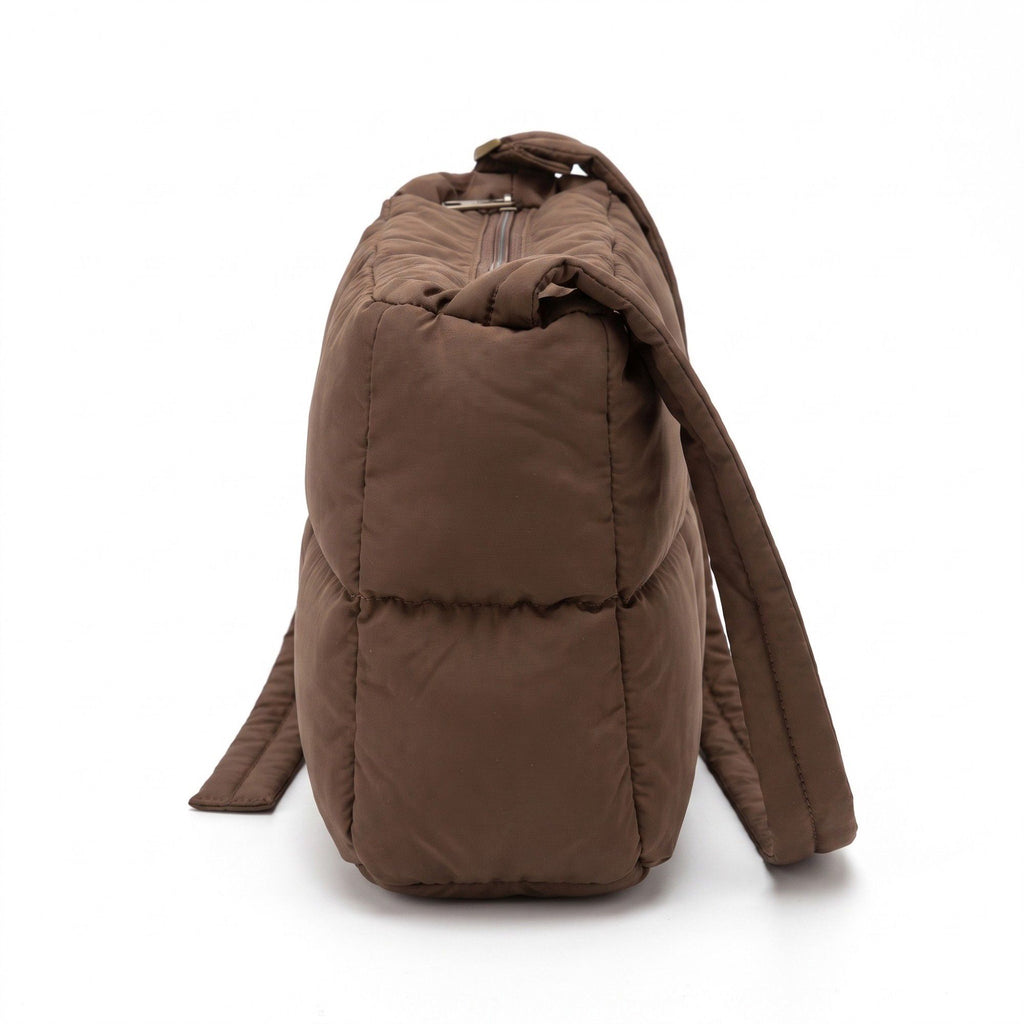 Grid Quilt Padded Rectangular Crossbody Bag with Adjustable Slim Shoulder Strap 9.8x7.9x3.5