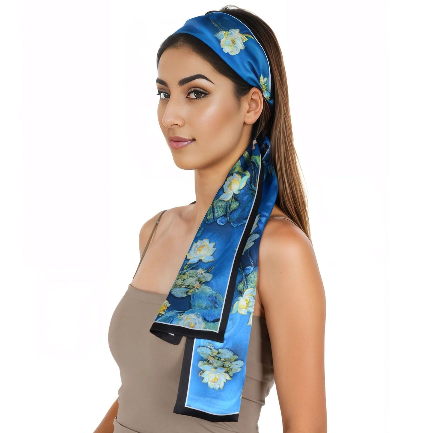Anna-Kaci 100% Silk Scarf Long Headscarf Neck Shawls Hair Wraps for Women