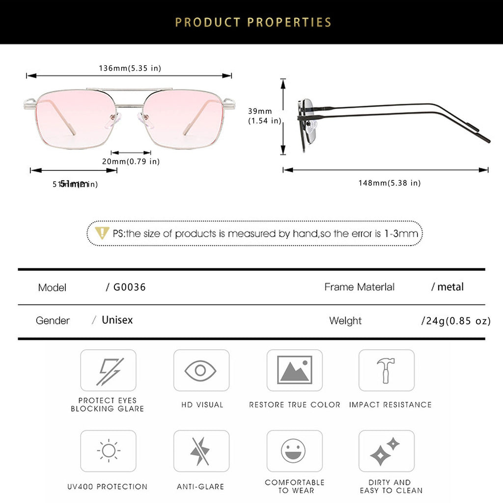 Anna-Kaci Women's Retro Square Aviator Sunglasses
