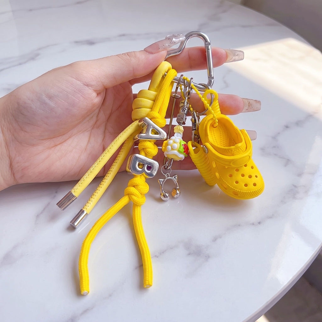 Multi-Charm Accessory with Hanging Clip and Letter Accents