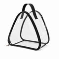 Clear Triangular Lunch Bag with Zipper Closure and Top Handle