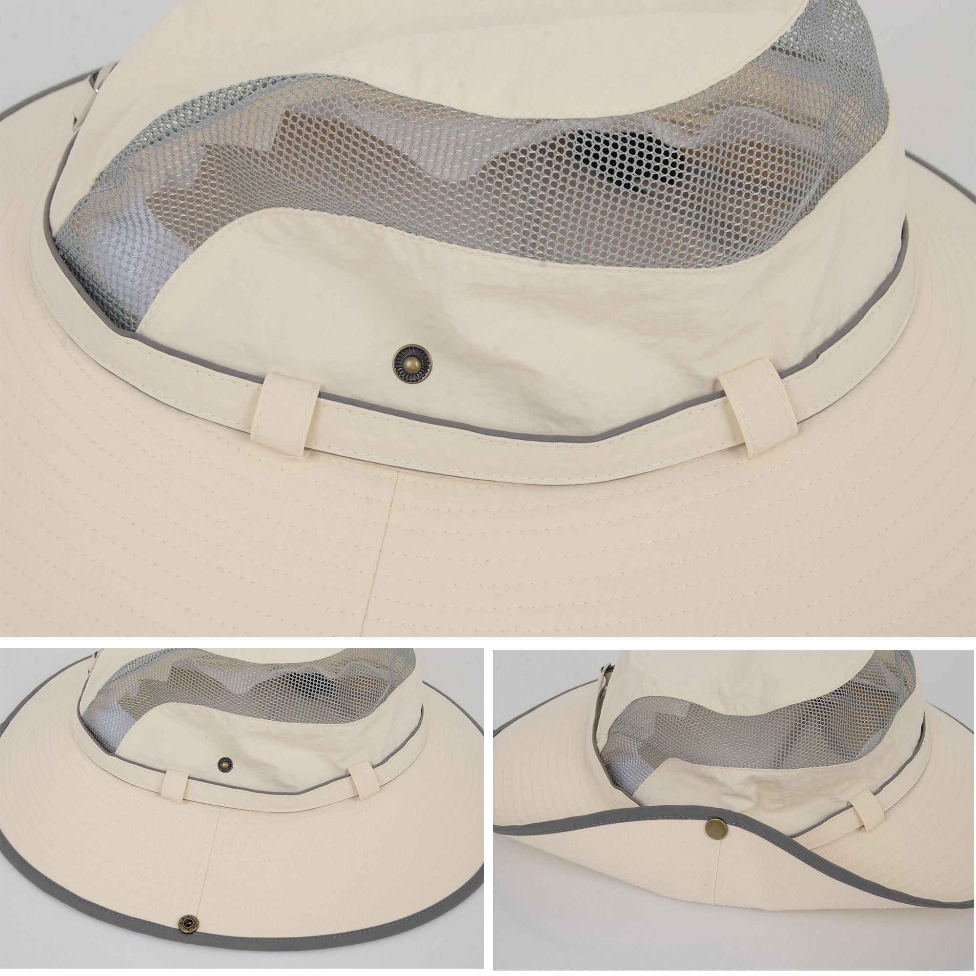 Anna-Kaci Wide Brim Outdoor Hat with Mesh Ventilation Snap-Up Sides and Chin Strap for Hiking, Beach, Travel, and Sun Protection