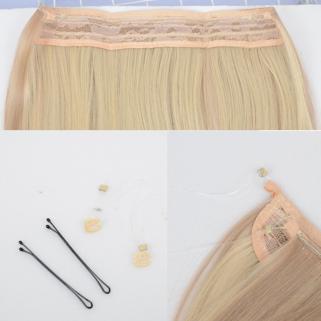 Longe Straight Natural Hair Extensions One Piece Invisible Wire Hair Extensions with Clip ins 22Inch for Women