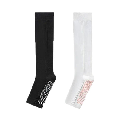 Anna-Kaci Women's Knee High Grip Socks with Anti-Slip Sole for Barre, Yoga, Dance, and Pilates 2-Pack
