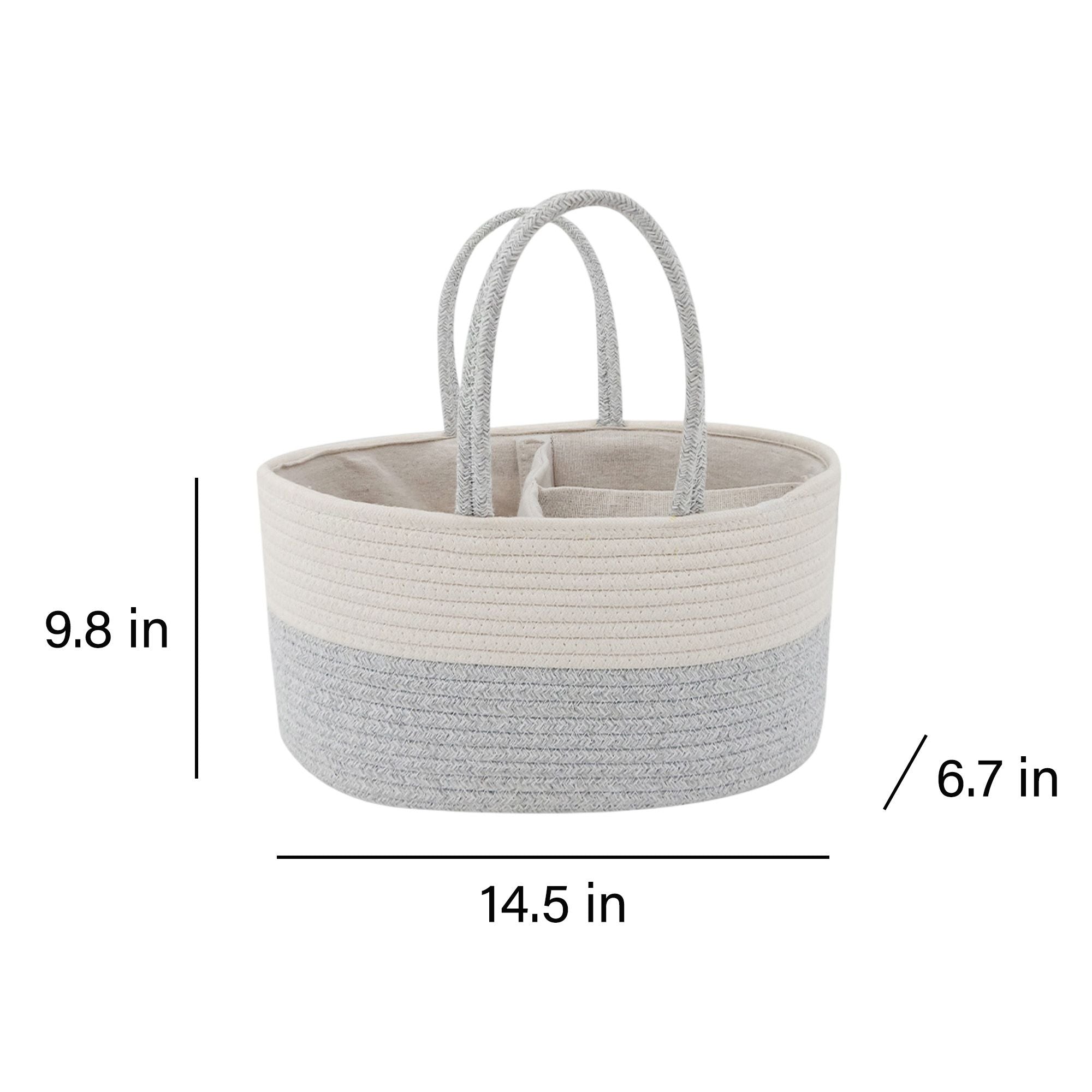 Woven Rope Storage Basket Organizer Bin and Divider Soft Cotton Basket for Closet Shelf Organization