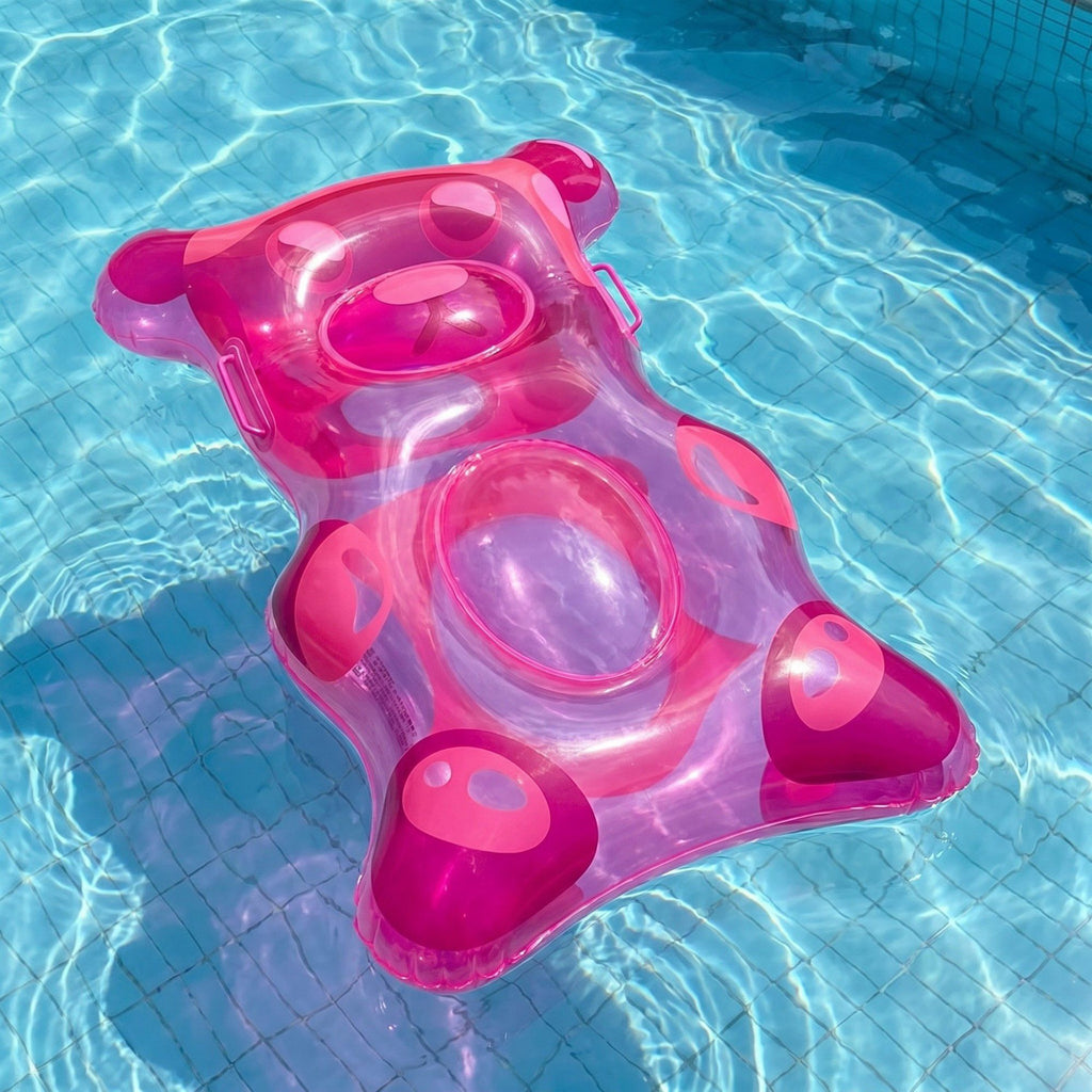 Inflatable Pool Float Lounger with Cup Holder Ergonomic Design Durable PVC Water Float for Pool Beach 35.4x22.8in