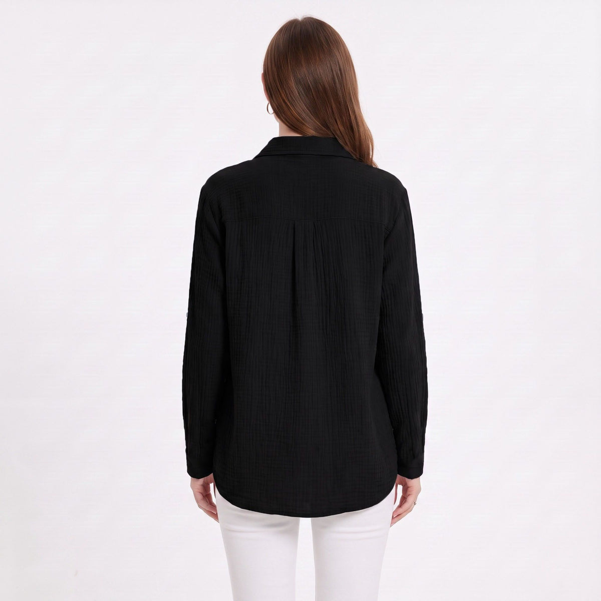 Long Sleeve Button Down Shirt with Collared Neckline