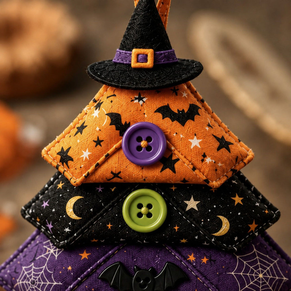 Halloween Layered Fabric Tree Ornament DIY Sewing Kit