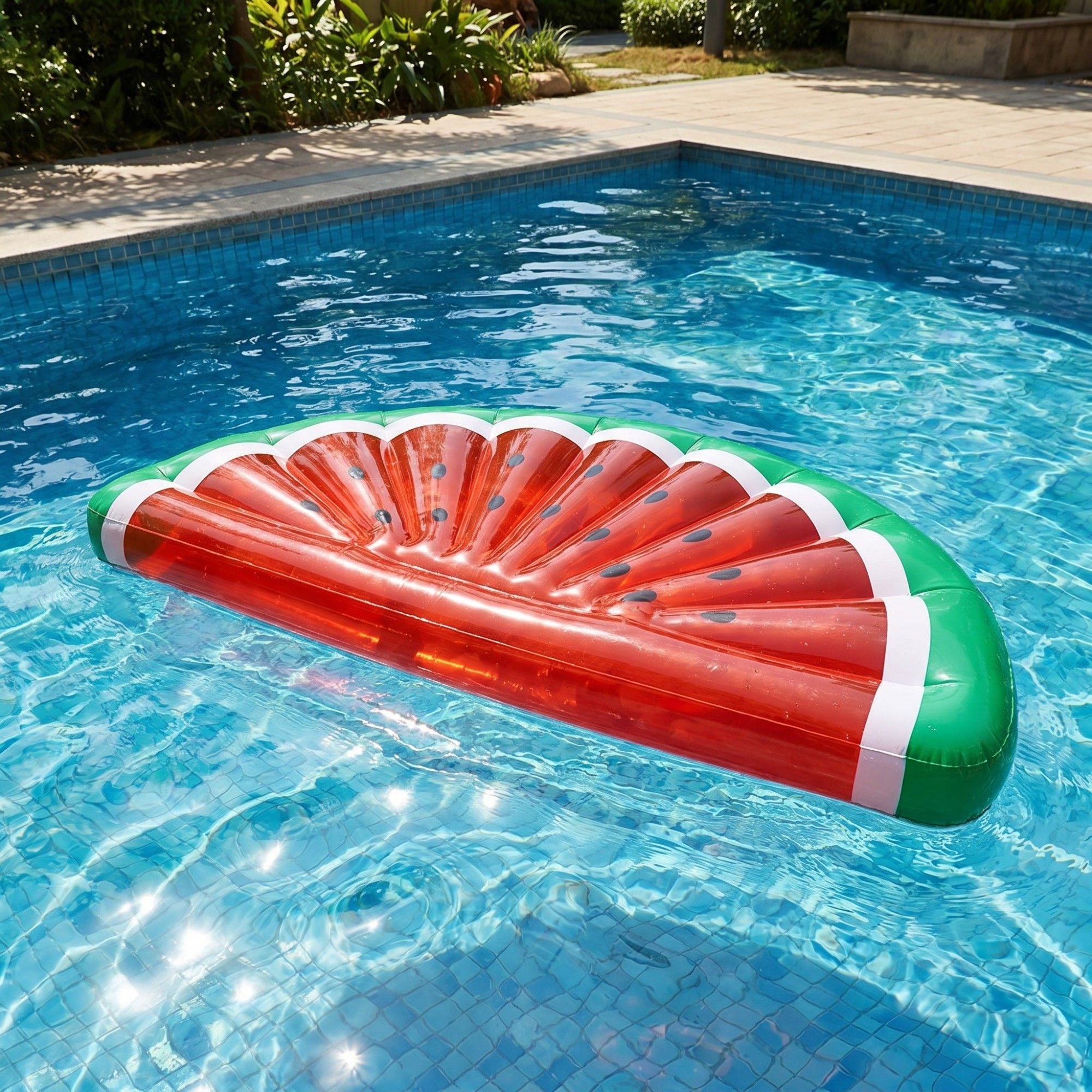 Fruit Slice Shaped Inflatable Pool Float with Lounge Design Durable PVC Raft Float for Pool Beach Lake 70.8x31in