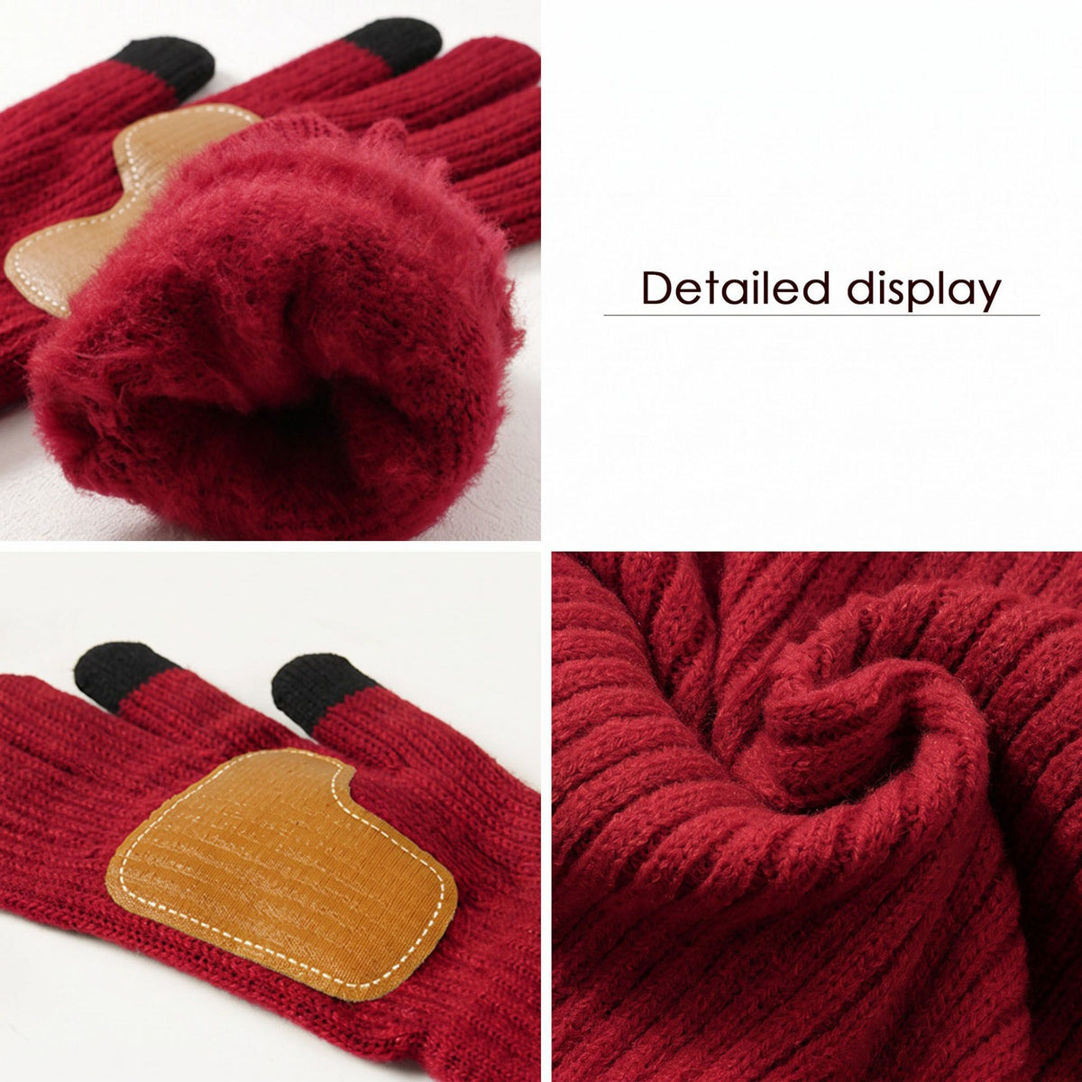 3 Piece Ribbed Knit Beanie Scarf and Touchscreen Gloves Set