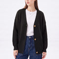 Textured V-Neck Button-Front Cardigan Sweater