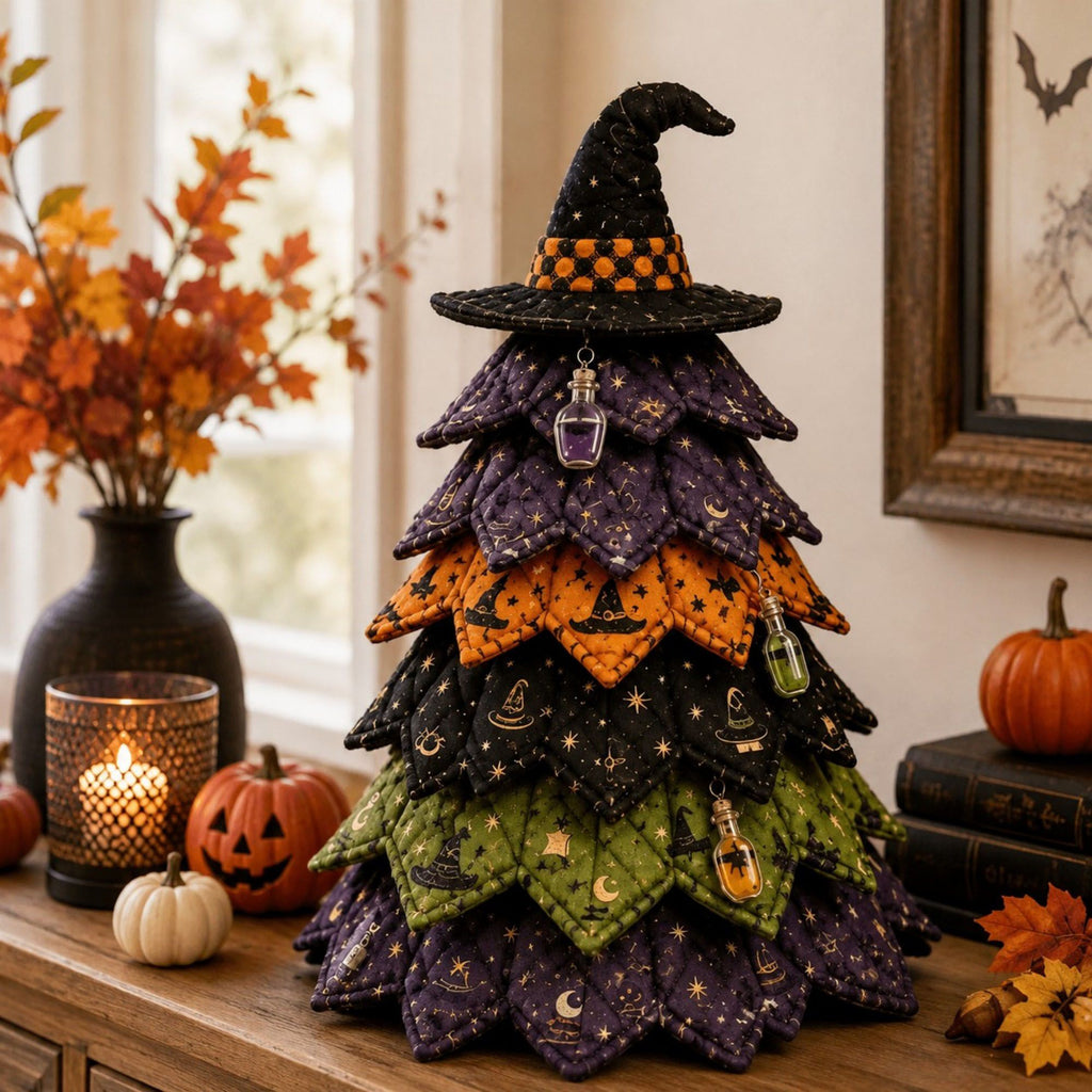 Handmade Halloween Witch Tree Sewing Kit DIY Fabric Holiday Decoration