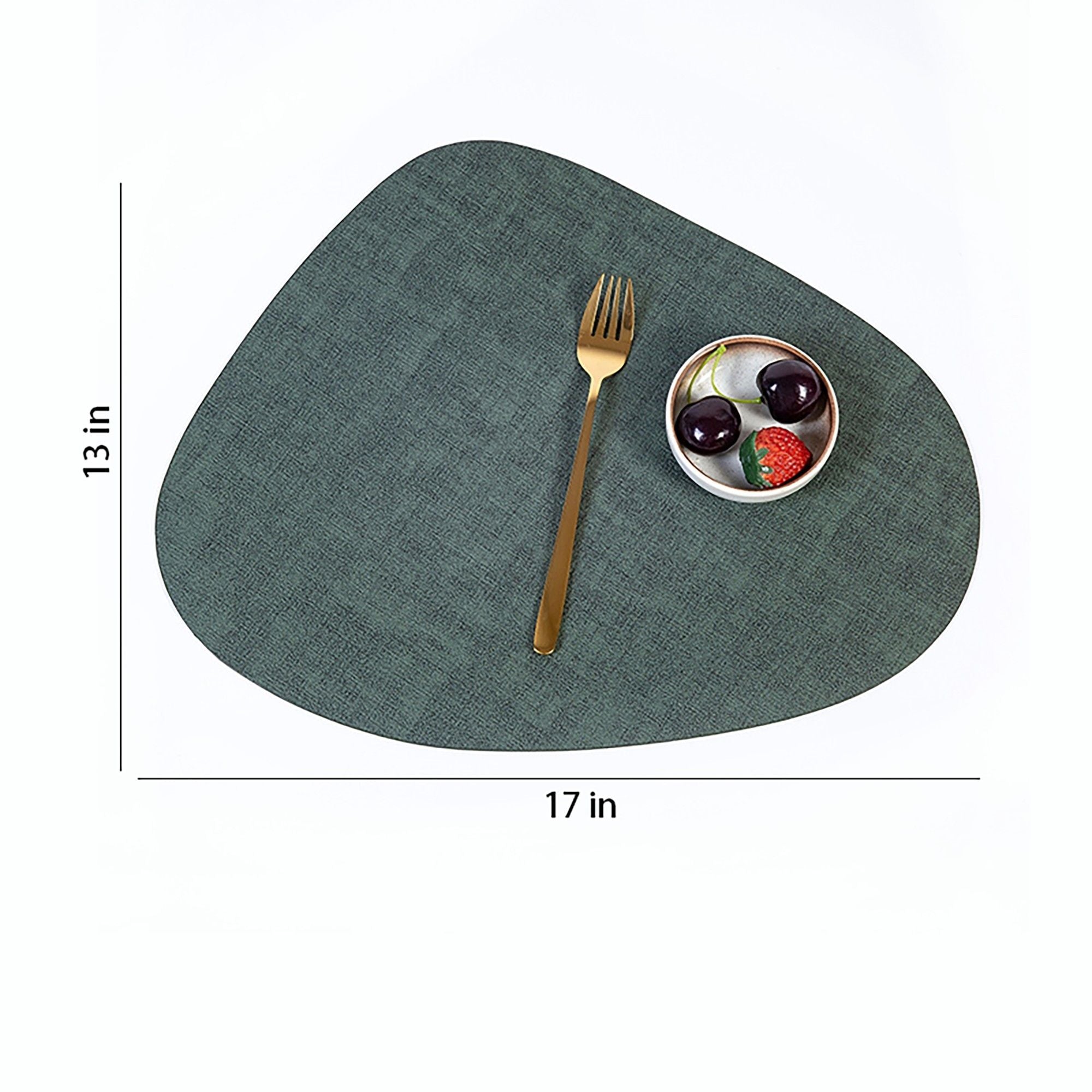 6 Piece Faux Linen Textured Placemat Set Waterproof Heat Resistant Irregular Table Mats