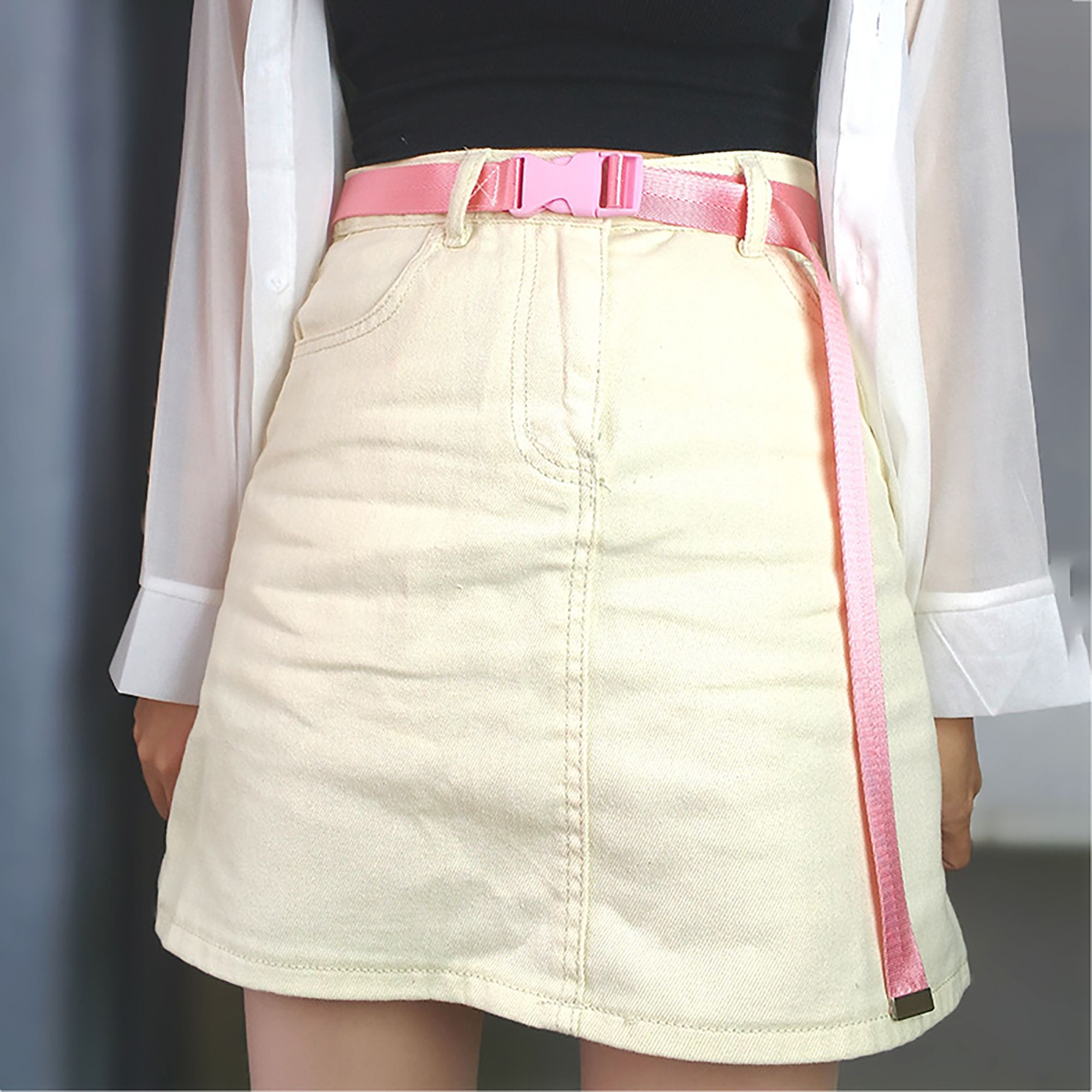 Anna-Kaci Women's Nylon Belt - Quick-Release Buckle Adjustable Waist Belt for Casual & Outdoor Styling