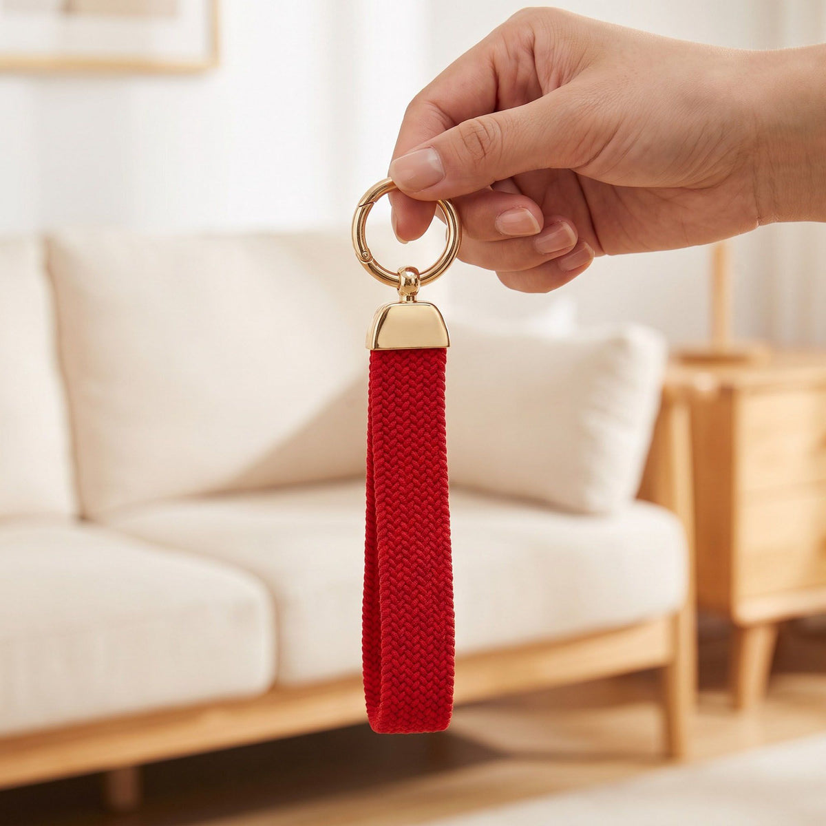 Woven Wristlet Keychain Strap with Hardware Kit