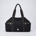 Polka Dot Multi-Pocket Shoulder Bag with Zip Closure
