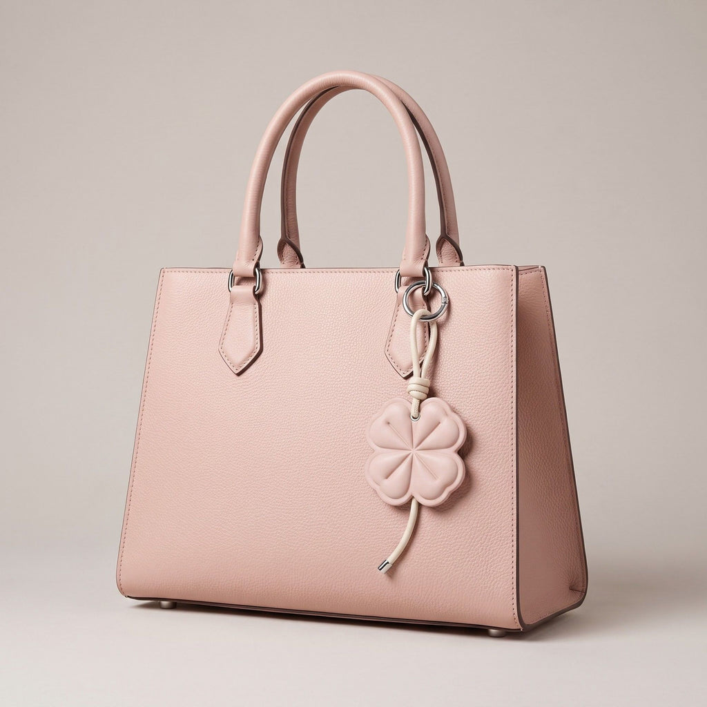 Four-Leaf Clover Bag Charm with Silver Tone Clip