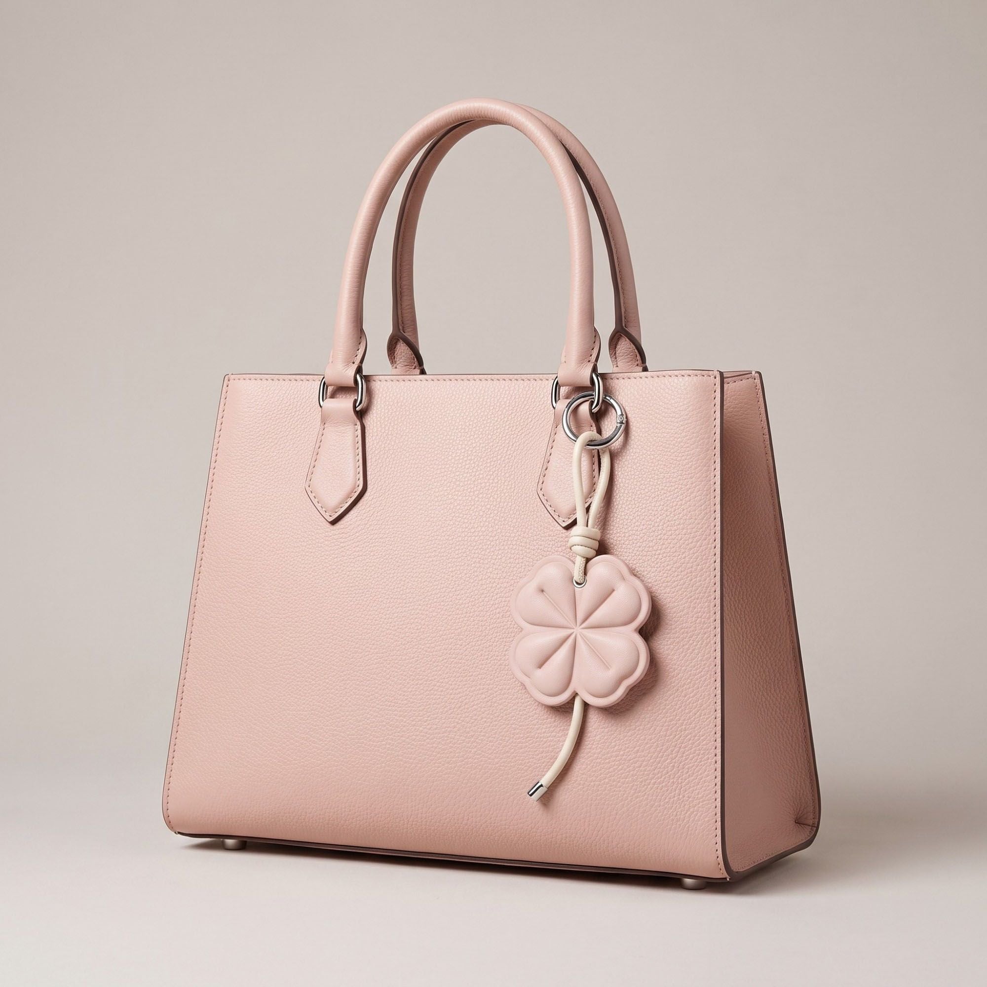 Four-Leaf Clover Bag Charm with Silver Tone Clip