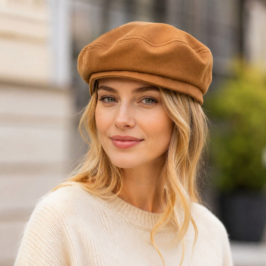 Men's Classic Flat Cap Fine Ribbed Ivy Newsboy Driving Hat