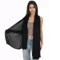 Anna-Kaci Womens Lightweight Chiffon Long Fashion Scarves Solid Color Fall Wrap Shawls