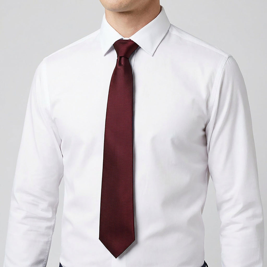Men's Micro Dot Texture Tie Fine Woven Pattern Necktie Subtle Solid Look 57 Inch Length 3.1 Inch Width Formal Business Accessory