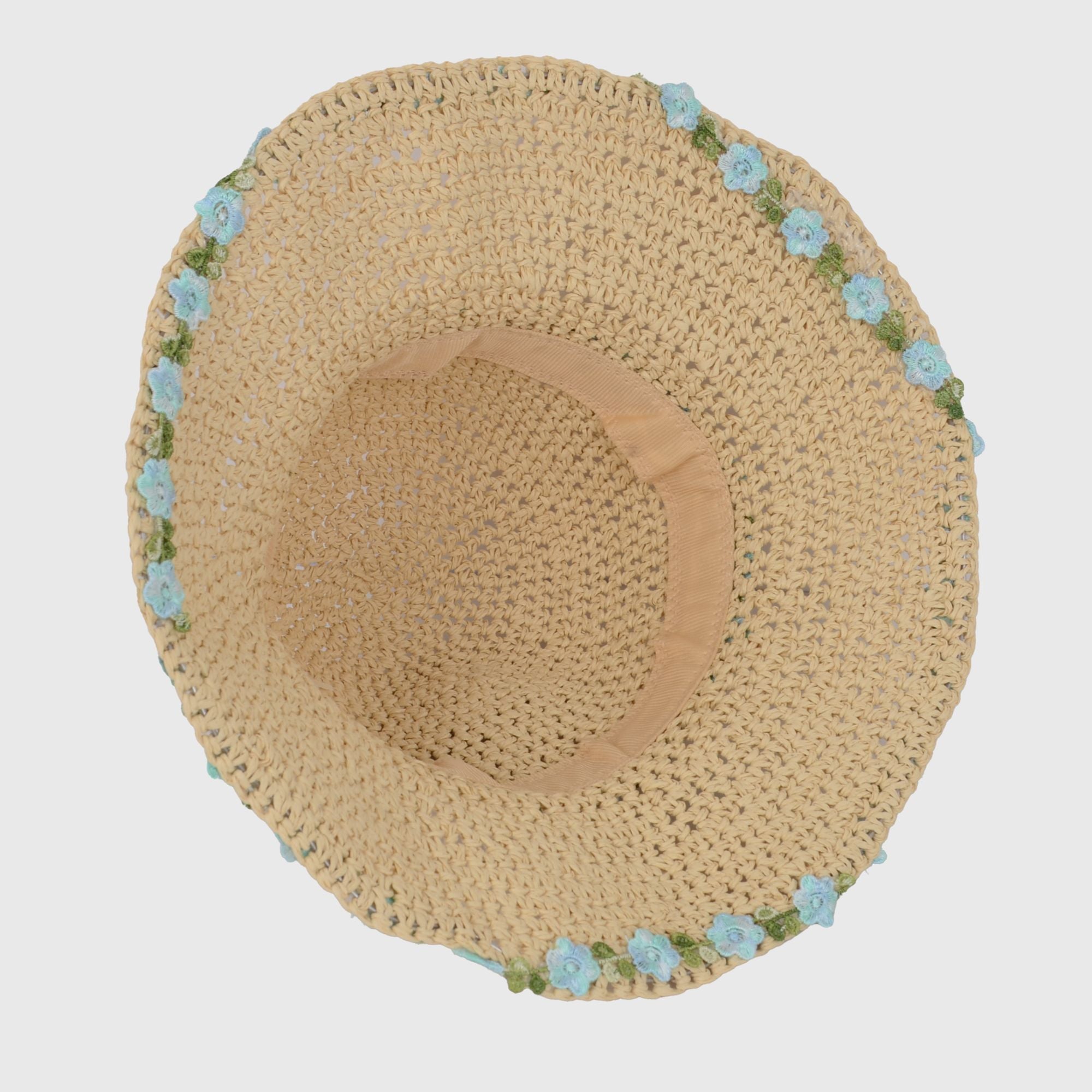 Anna-Kaci Women's Flower Embellishments Sun Hats Charming Crocheted Straw