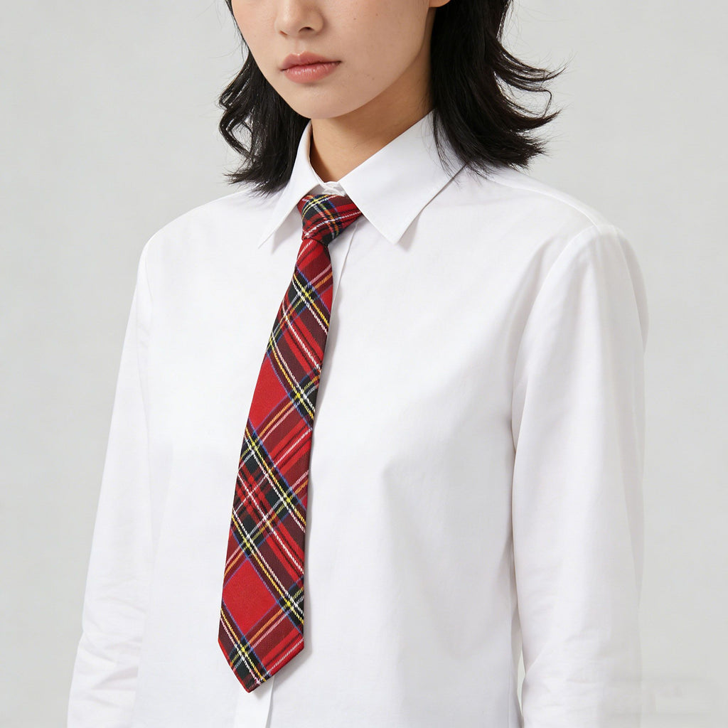 Anna-Kaci Women's Plaid Pre-Tied Necktie - Stylish Accessory for Casual, Office & School Outfits