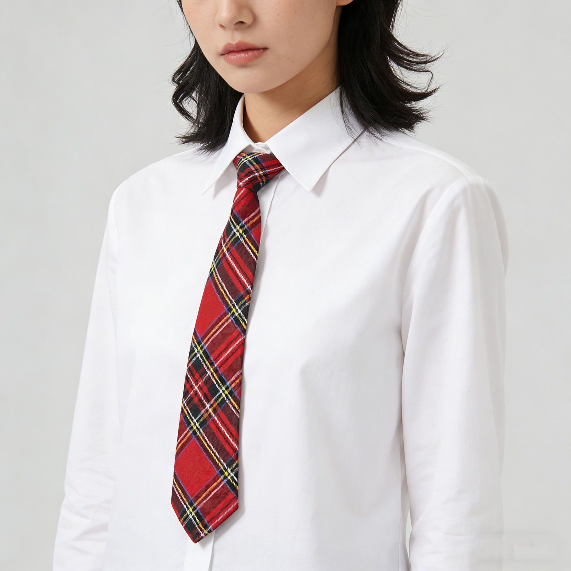 Anna-Kaci Women's Plaid Pre-Tied Necktie - Stylish Accessory for Casual, Office & School Outfits