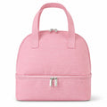 Double Compartment Insulated Lunch Bag with Top Handle and Zipper Closure