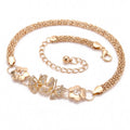 Rhinestone Butterfly Floral Mesh Metal Waist Chain Adjustable Glam Statement Waist Jewelry 43.3in