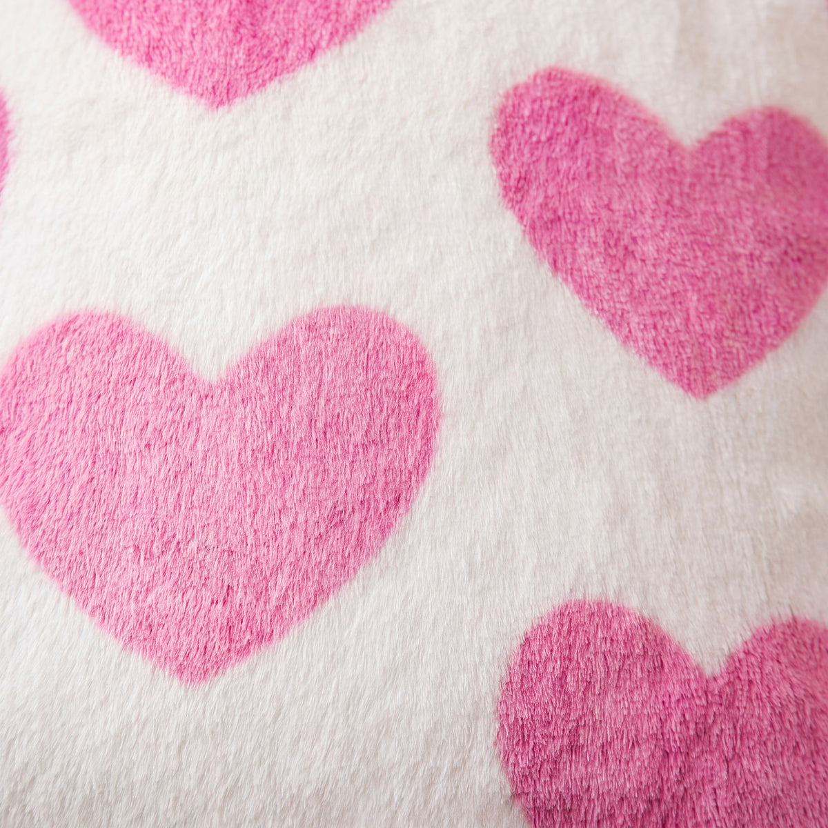 Pink Heart Plush Throw Pillow Cover Decorative Square Cushion Cover for Sofa Couch Bed
