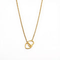 Interlocking Heart Pendant Necklace Minimalist Double Heart Chain Jewelry