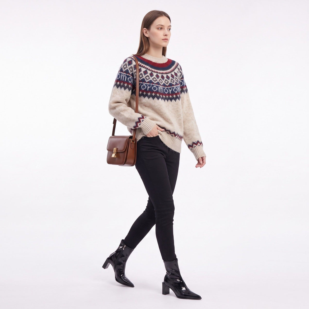 Fair Isle Crewneck Pullover Sweater
