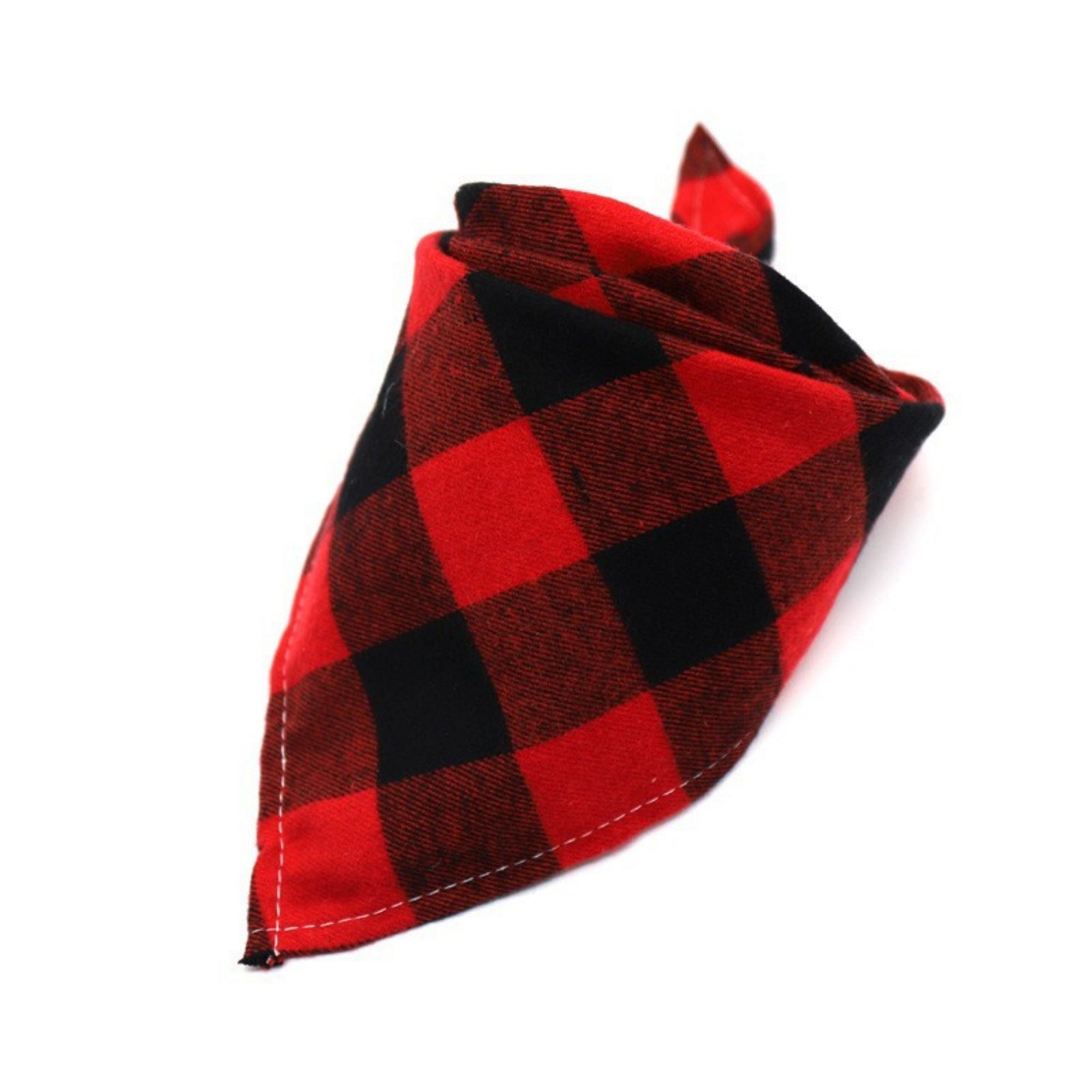 Plaid Pet Bandana Scarf Soft Tie-On Triangle Neck Accessory Classic Check Pattern