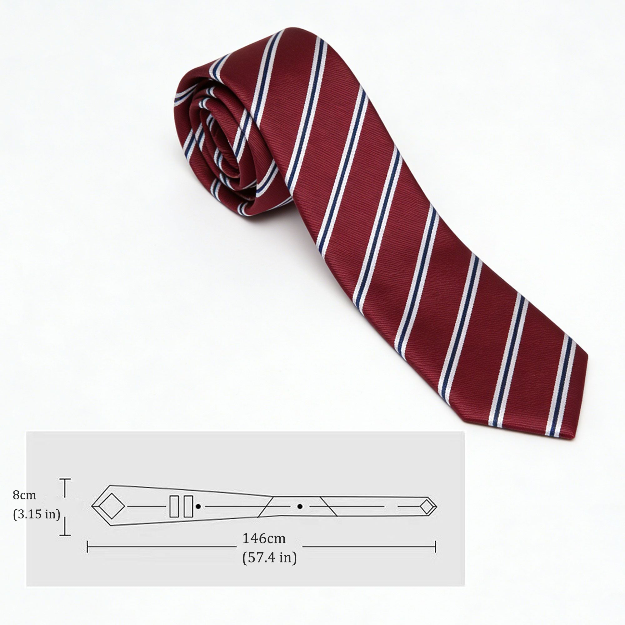 Anna-Kaci Men's Polyester Filament Tie with Striped Texture - Formal/Casual Necktie for Business, Weddings & Daily Wear