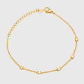 Women's Titanium Steel Zirconia Bracelet Adjustable Chain with Sparkling Stone Accents