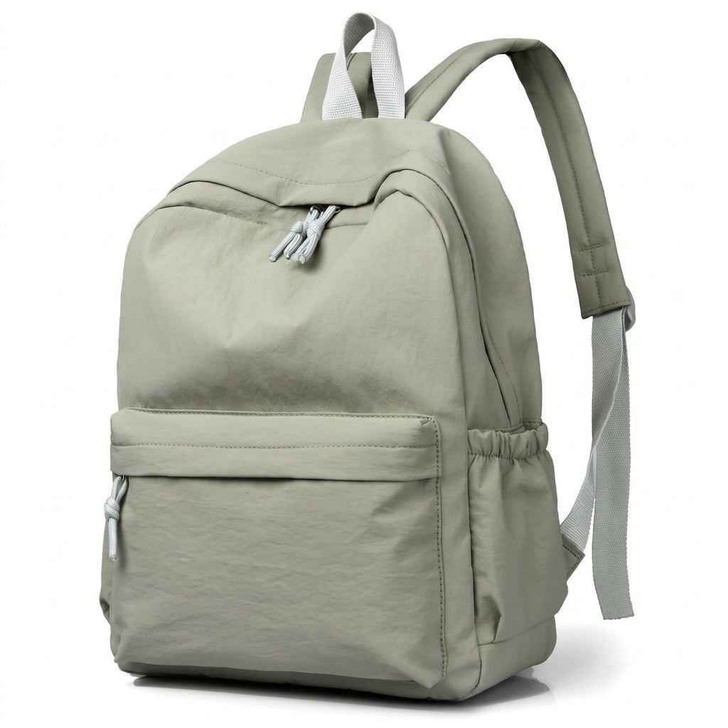 Lightweight Crinkle Multi-Pocket Backpack with Padded Straps and Side Pockets
