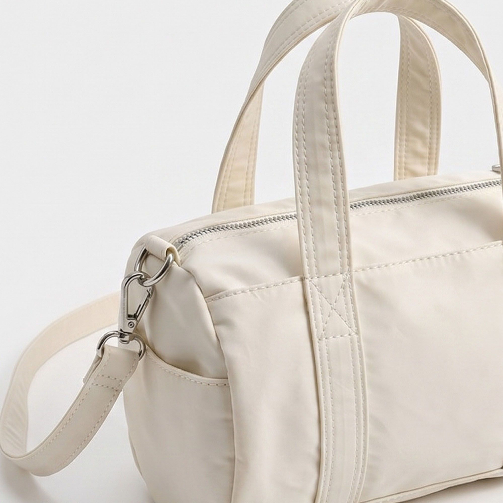 Mini Barrel Satchel Bag with Detachable Crossbody Strap