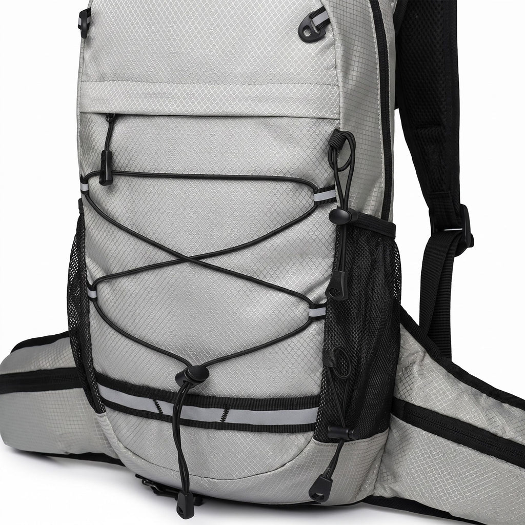 Outdoor Hiking Backpack with Bungee Cord Front Pocket Side Mesh Pockets Waist Belt
