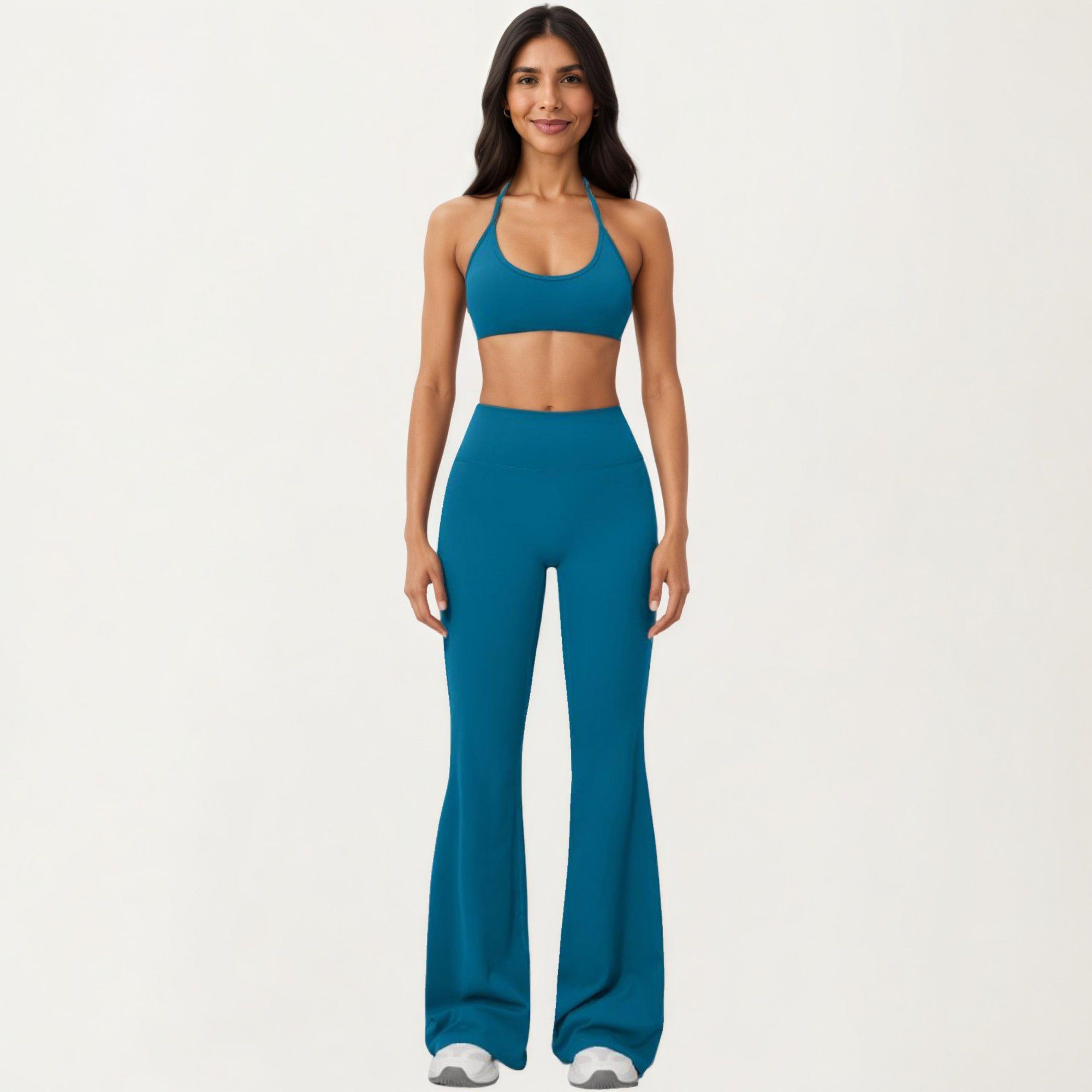 Anna-Kaci Active Women's High Waist Flare Yoga Pants with Wide Leg Stretch Fit and Seam Detail