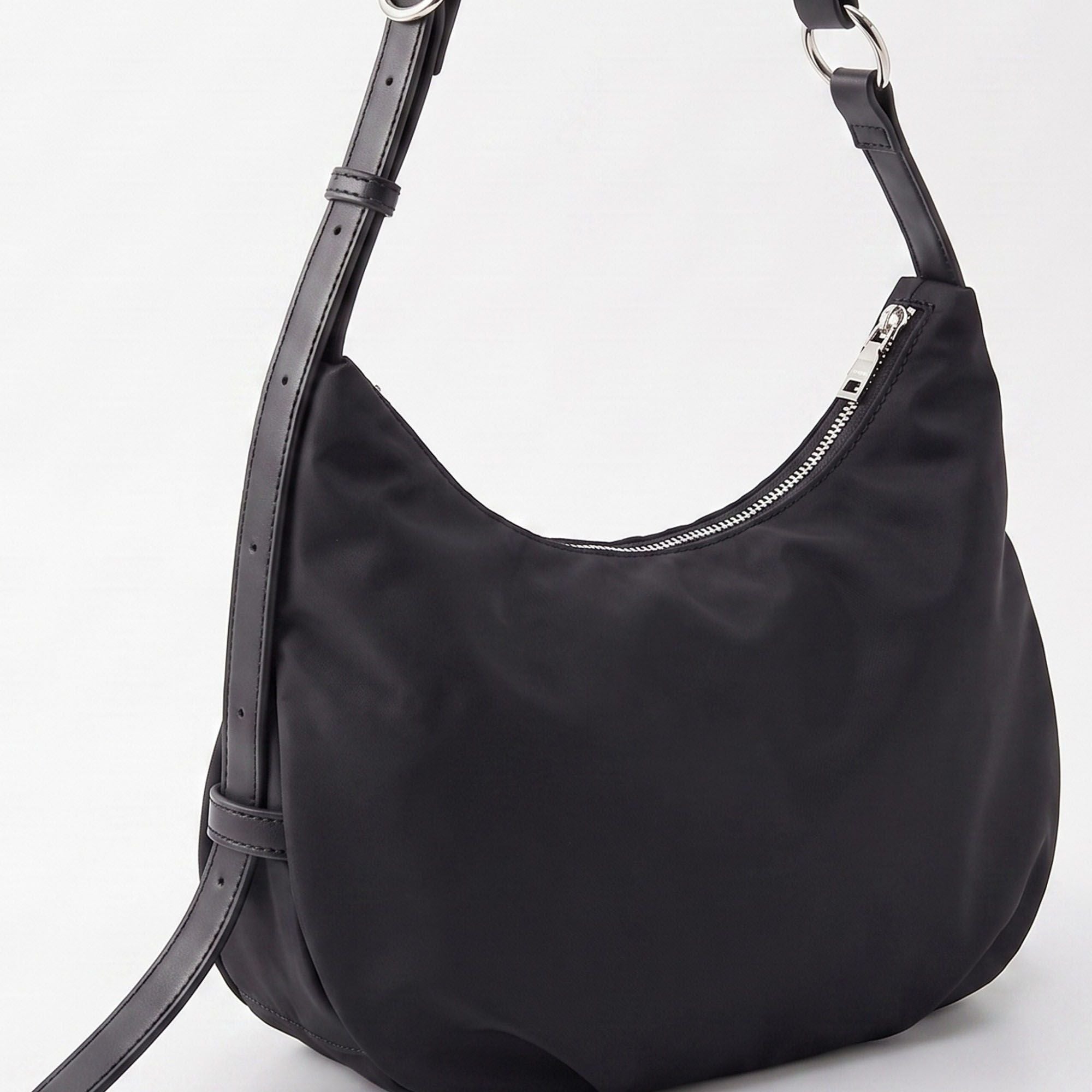 Soft Hobo Shoulder Bag with Adjustable Strap and Zip Closure