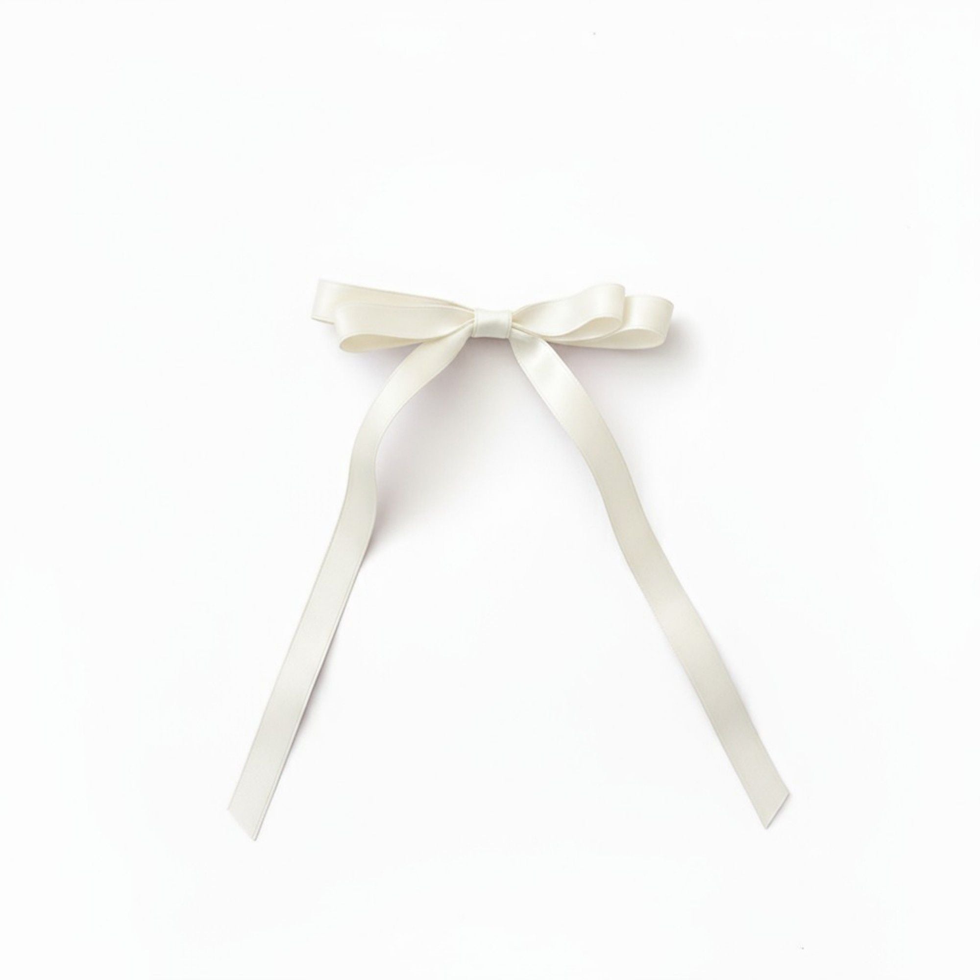 Long Ribbon Bow Hair Clip with Sleek Streamer Tails and Elegant Minimalist Design