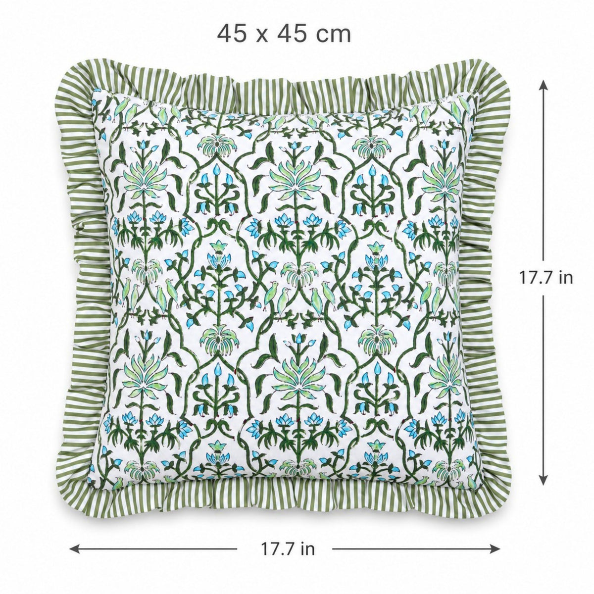 2 Pack Floral Lattice Ruffle Decorative Throw Pillow Covers