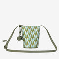 Embroidered Bucket Bag Bird Print Shoulder Bag